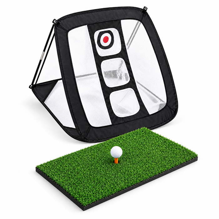 Short Game Starter Kit – Golf Chipping Net & 30 × 60 cm Mat