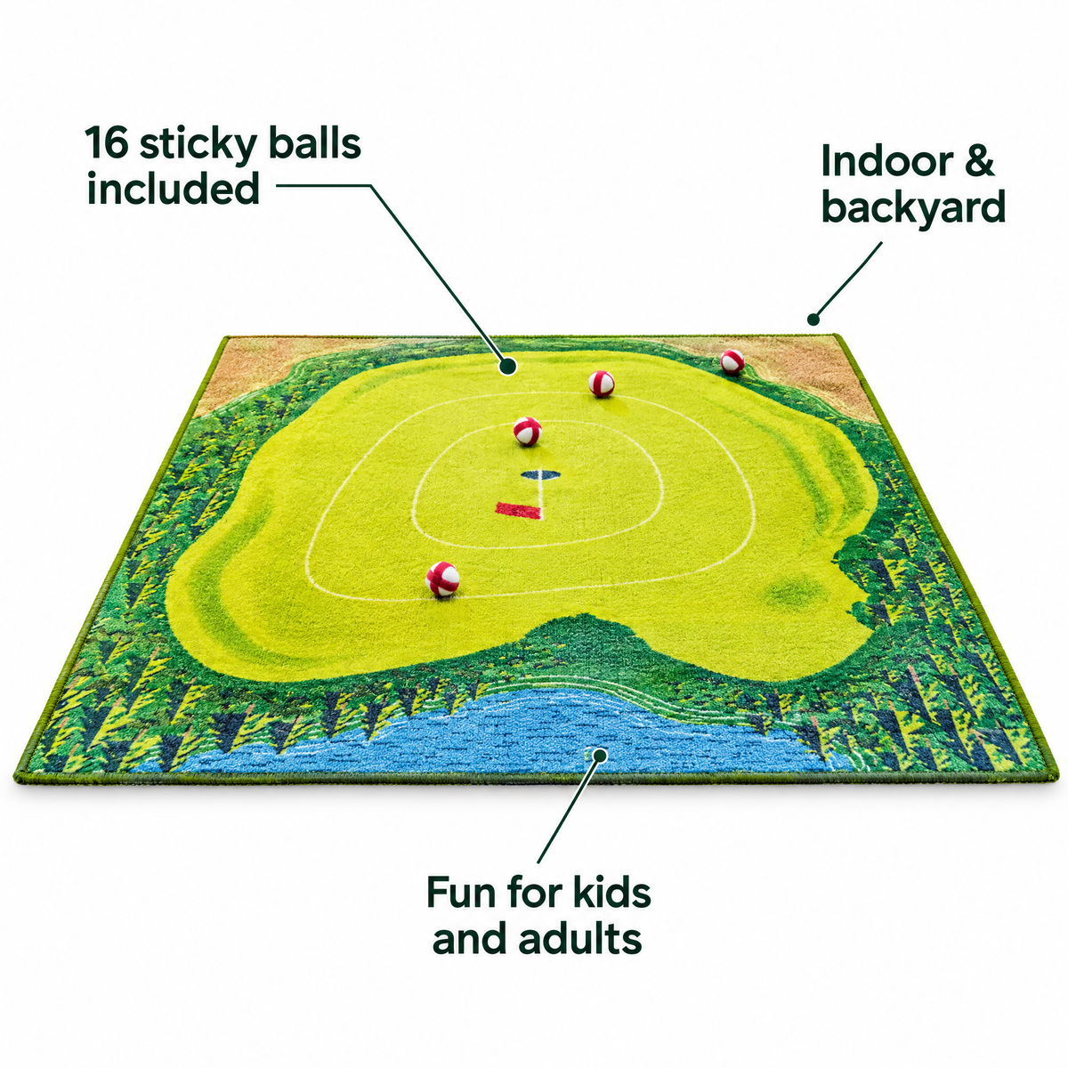 Sticky ball game features: 16 sticky balls included, indoor and backyard, fun for kids and adults
